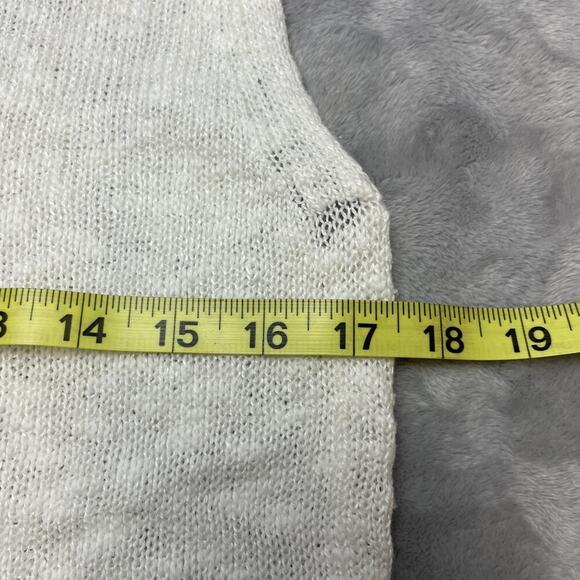 Talbots Linen Blend Sweater Vest Womens XS White Stripe V Neck Tennis Preppy - Picture 7 of 8